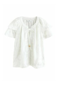 Next NECK DOUBLE SLEEVE SUNFLOWER REGULAR FIT - Bluse - white