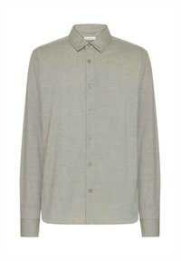 Lange mouwen knoopshirt in lichtgroen, gemaakt van textuurstof. Kenmerkt zich door een kraag, zeven knopen aan de voorkant en een rechte zoom.