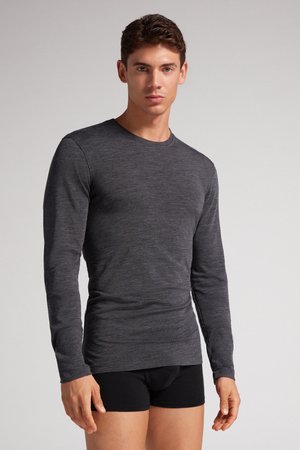 LANGARM-AUS RUNDER AUSSCHNITT - Unterhemd/-shirt - black