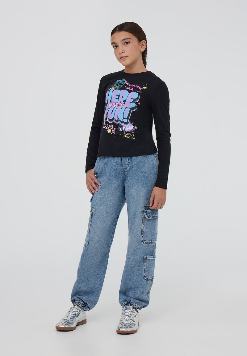 Terranova CON STAMPA GRAFFITI - Maglietta a manica lunga - nero