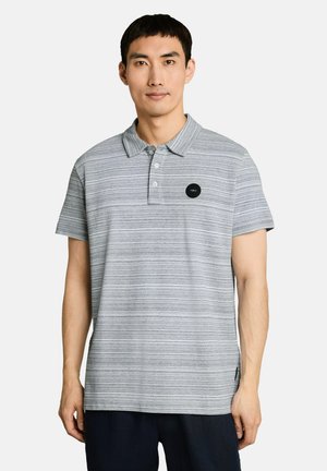 TOM TAILOR, PIQUÉ POLOSHIRT MIT FEINEN STREIFEN - Poloshirt - navy spacedye pique