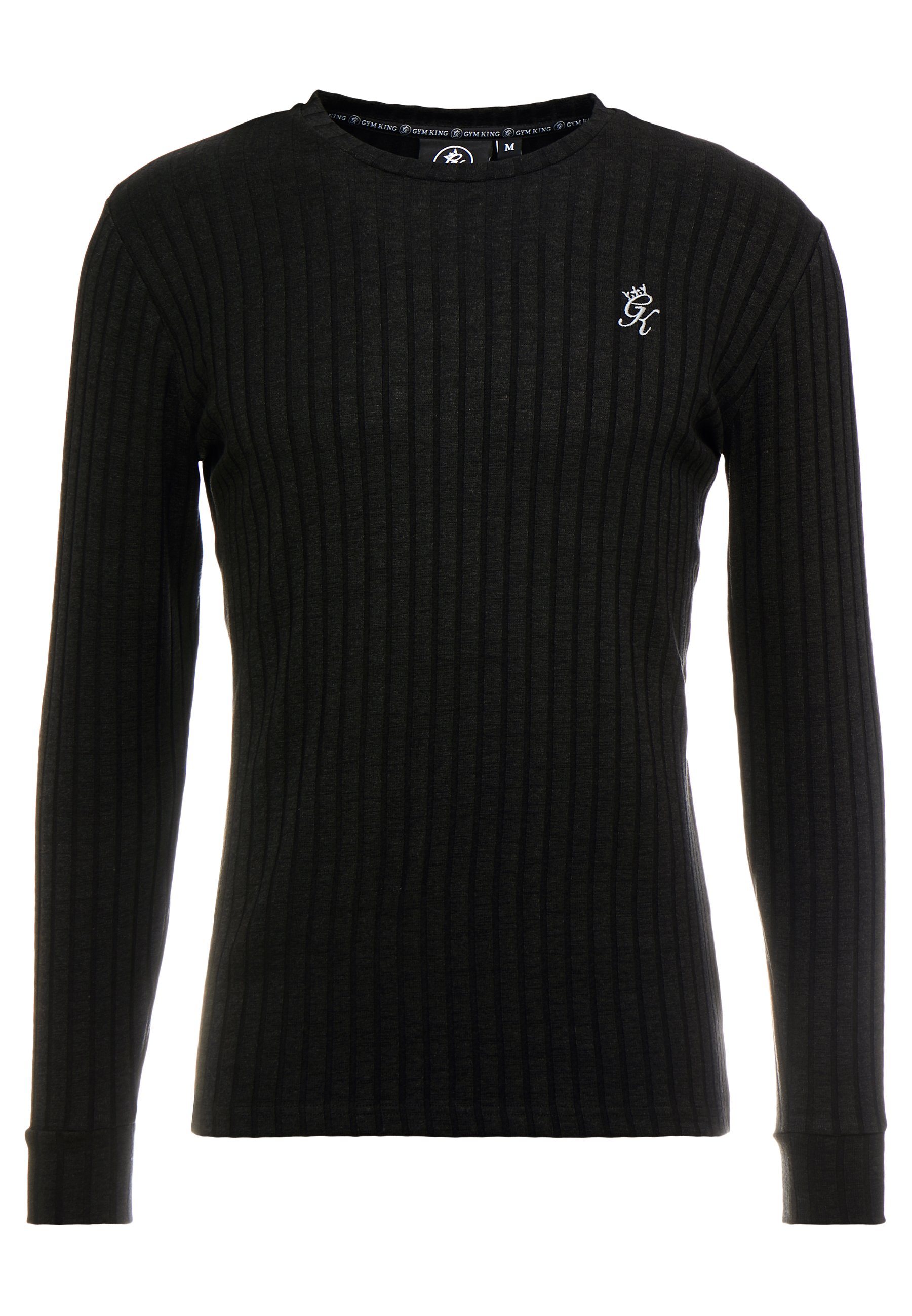 Gym King MUSCLE FIT CREW NECK JUMPER Strikkegenser black Gym King MUSCLE FIT SHIRT Skjorte blackwhite Zalando.no