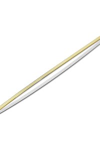 Due catene a serpente: una dorata e una argentata, entrambe con un design elegante e liscio caratterizzato da link intrecciati, su uno sfondo bianco.