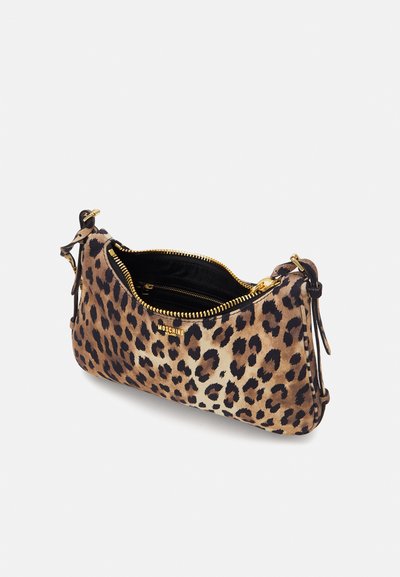 MOSCHINO MINI LETTERING LEOPARD PRINT - Sac à main - brown