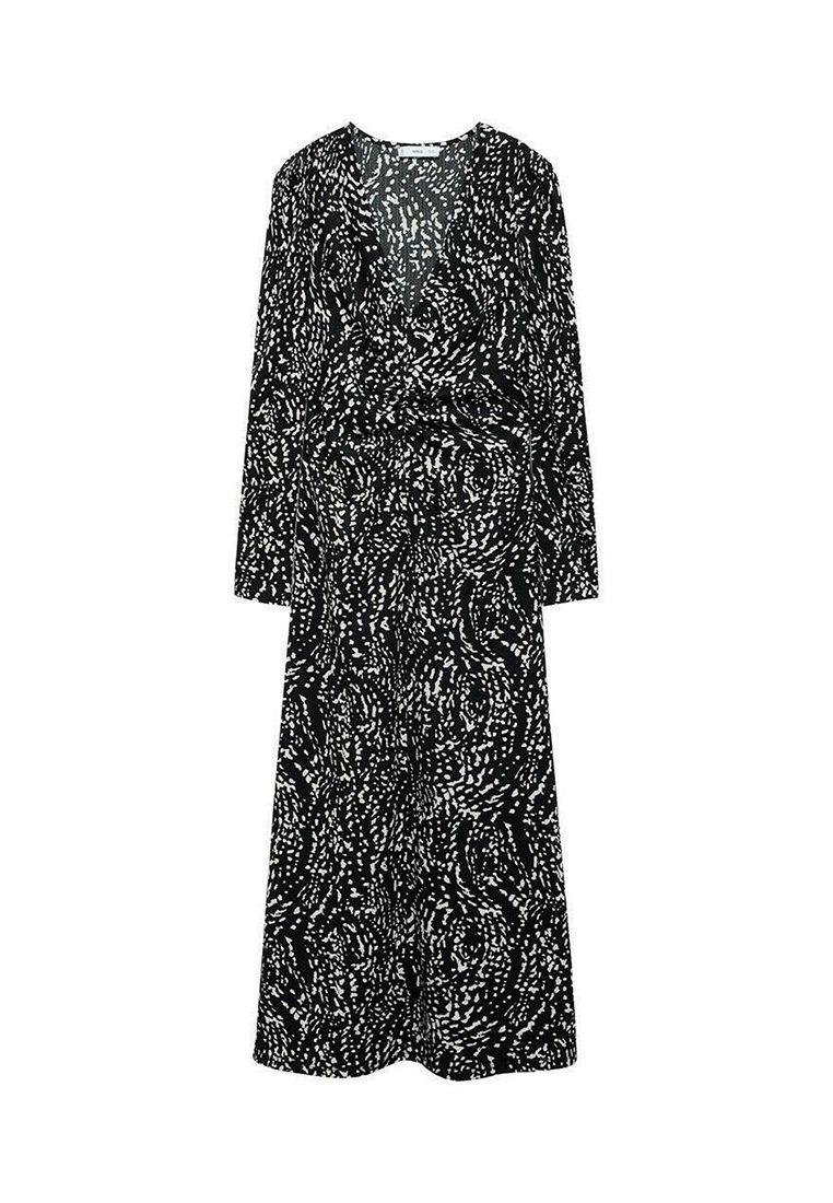 black oversized blazer dress Urban Black Plunge-Neck Boxy Oversized Blazer – Club L London main image 0