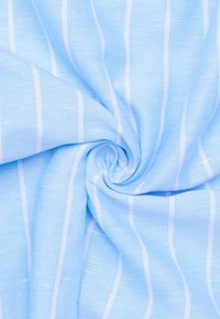 Light blue fabric with a smooth texture featuring white vertical stripes. The material appears soft and lightweight, ideal for apparel or home textiles.