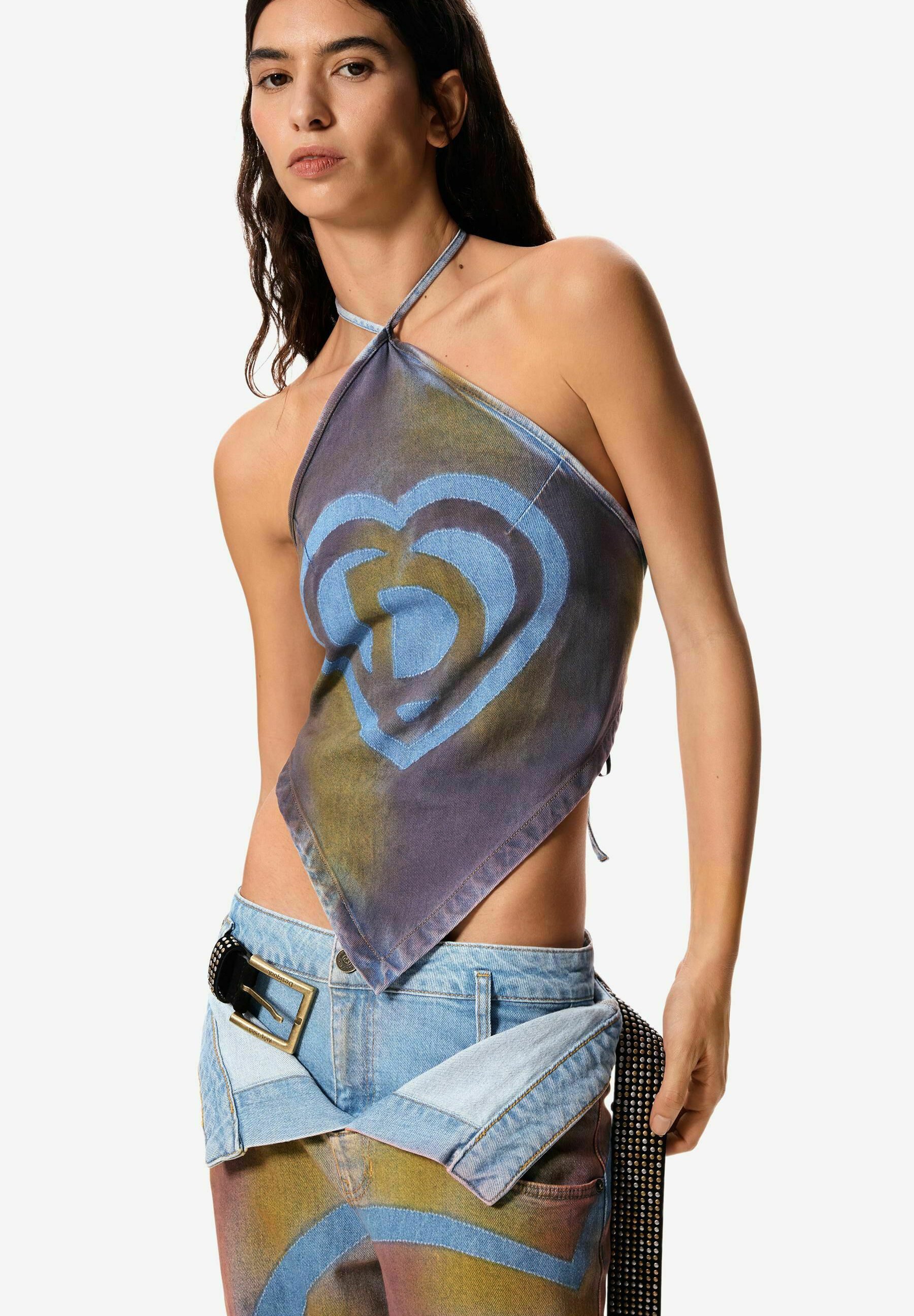 MASHA POPOVA のホルターネック デニム トップス Desigual MASHA POPOVA - Top - blue - Zalando.ie