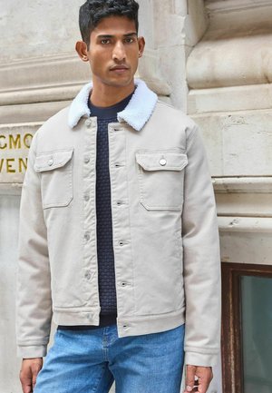 BORG COLLARED TRUCKER - REGULAR FIT - Giacca di jeans - neutral