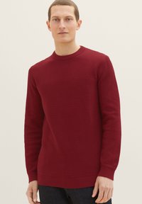TOM TAILOR Striktrøje - dunkelrot