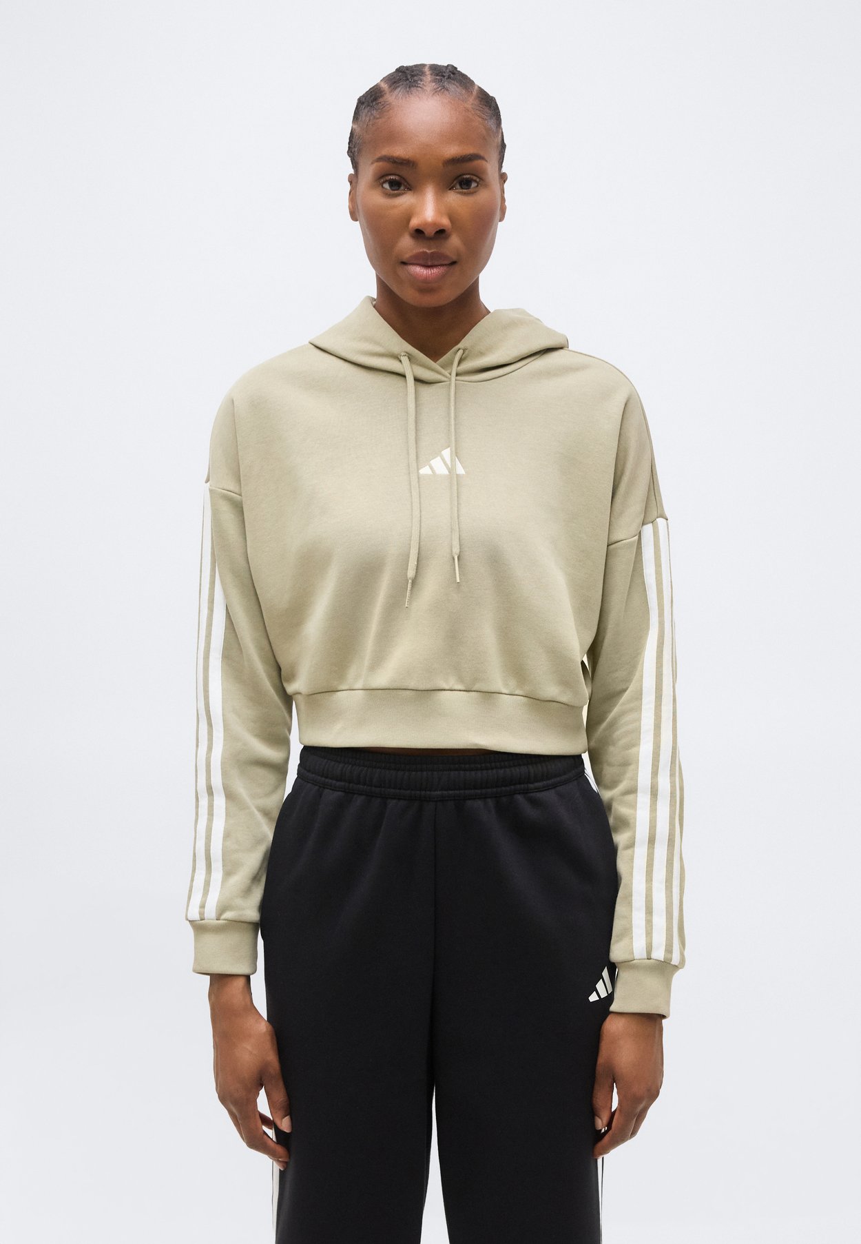 ESSENTIALS 3 STRIPES FRENCH TERRY CROPPED