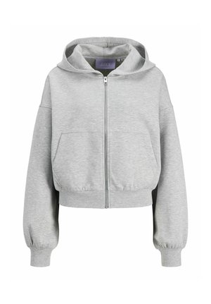 Helehall hall, ees tõmblukuga kapuutsiga dressipluus, millel on ees kaks taskut, soonikkoes mansetid ja alumine serv ning külge õmmeldud kapuuts.