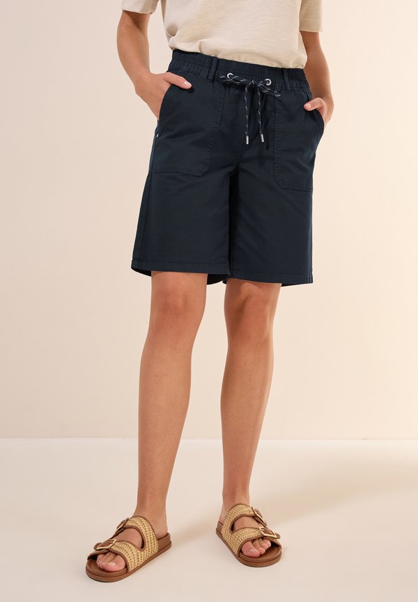 TWILL IM WASHED-LOOK - Shorts - blau