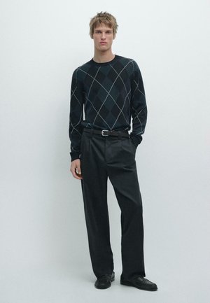 WITH ARGYLE DETAIL - Jumper - dark blue