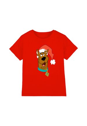 Cotton Soul, SCOOBY DOO SANTA HAT UNISEX - Print T-shirt - red