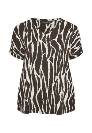Evans, PLUS SIZE ANIMAL PRINT TOPS. - Print T-shirt - chocolate