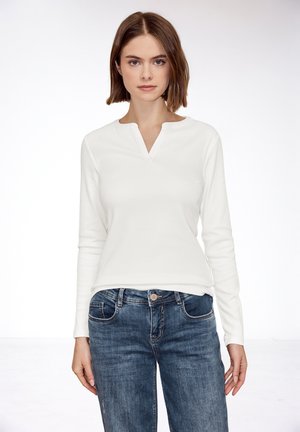 Langærmet T-shirt - weiß