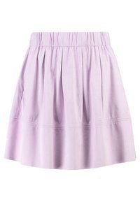 Lila plisserad kjol med elastisk midja, med en utsvängd form och en slät textur. Minimala sömmar för en ren finish.