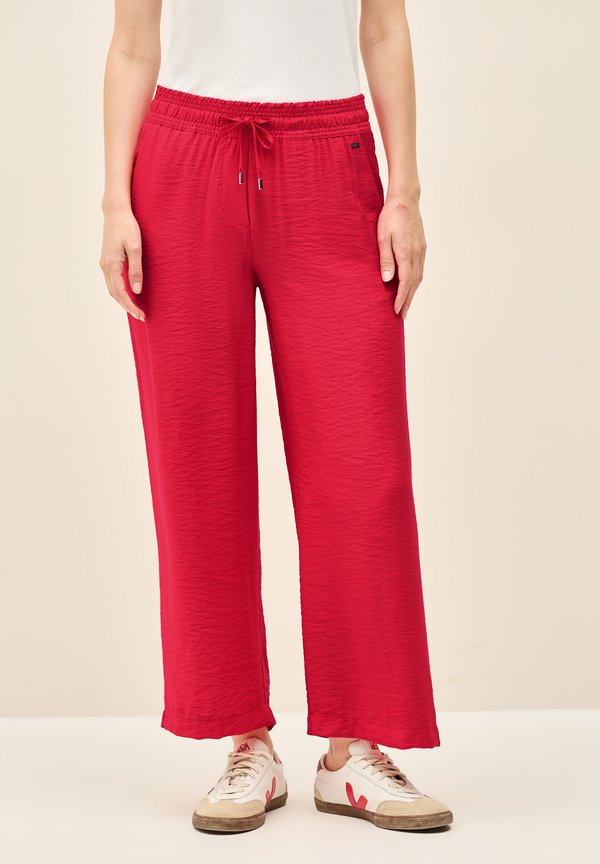 TWILL MIT STRUKTUR - Stoffhose - rot