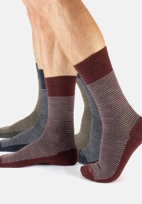 Calzitaly STRIPES - Calze - mix green bordeaux blue