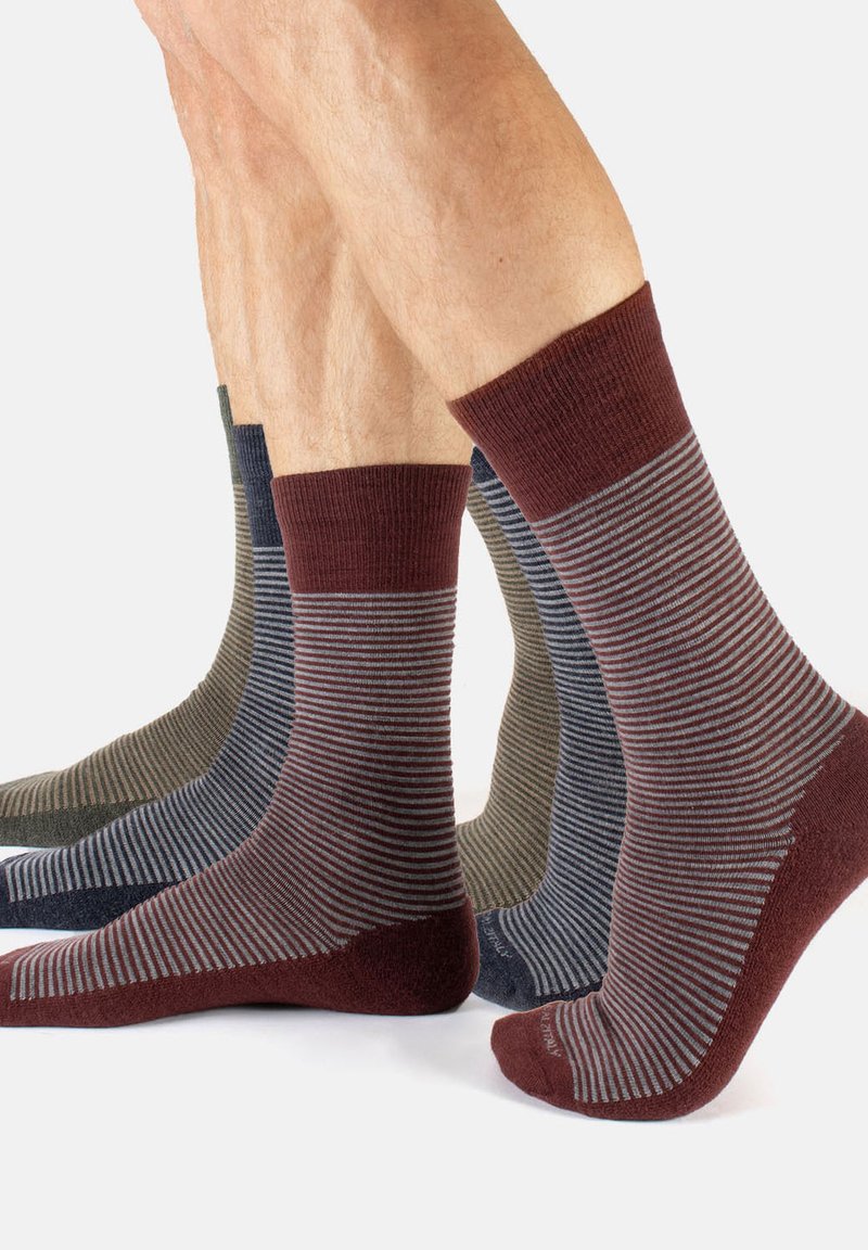 Calzitaly STRIPES - Calze - mix green bordeaux blue