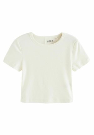 Next SLIM FIT SHORT SLEEVE CREW NECK   - T-Shirt basic - ecru white