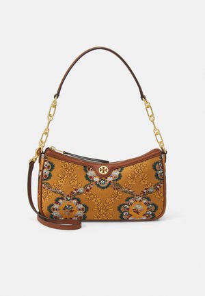 MONOGRAM BROCADE ZIP SHOULDER BAG - Handbag - sunset bonfire