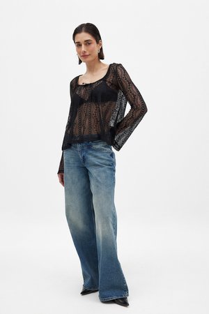 WIDE SLEEVE  - Camiseta de manga larga - black