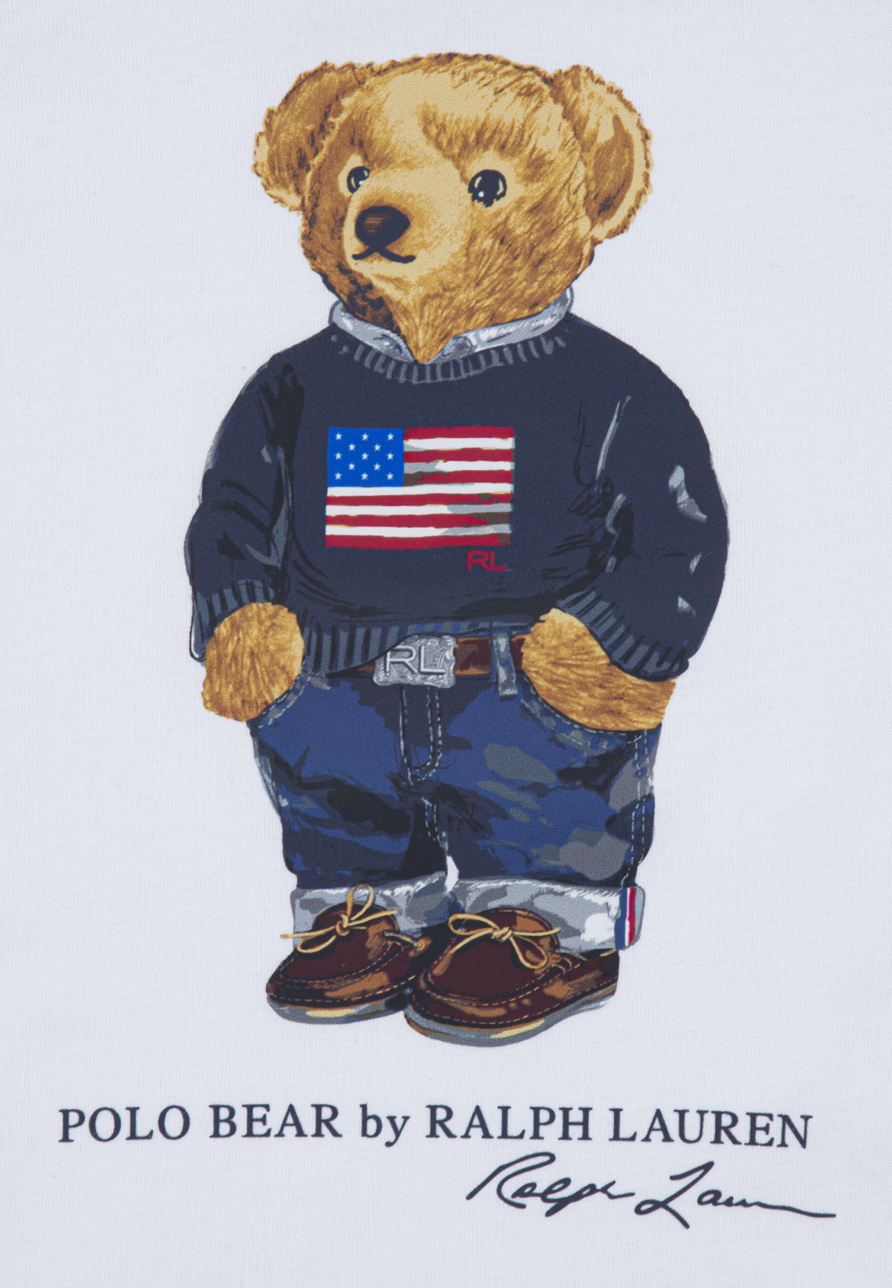 Polo Ralph Lauren BEAR TEE - Pijamale - white/elite blue/albastru
