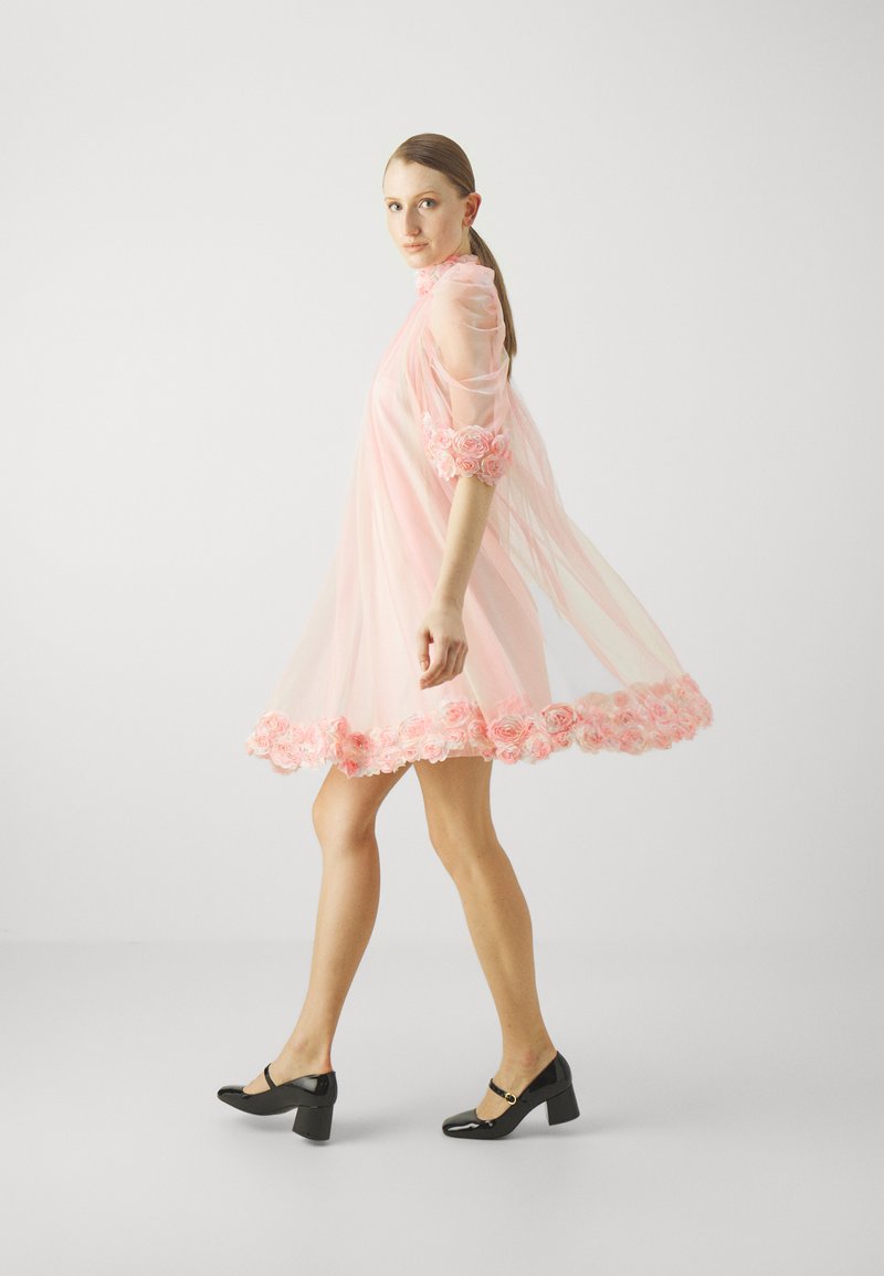 strapless open back dress Celena Maxi Dress Pink | Brown Polka Dot | Pink | Brown Polka Dot | Womens main image 1