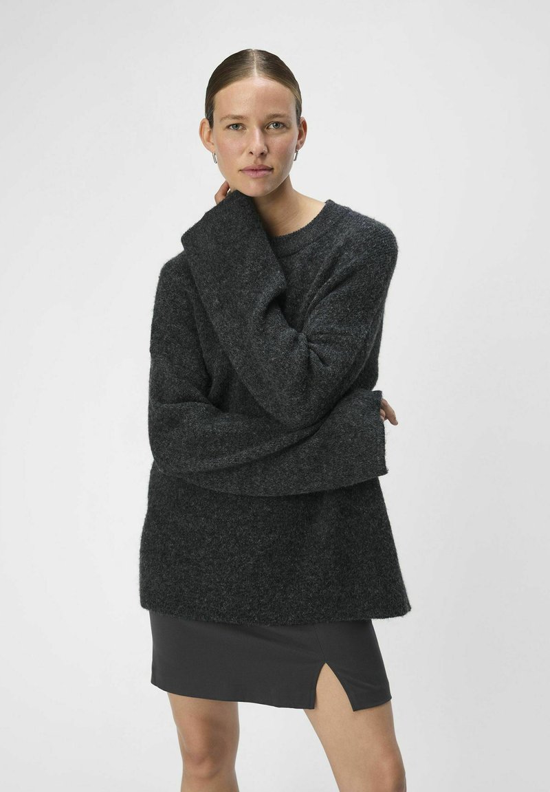 Object Strickpullover - dark grey melange