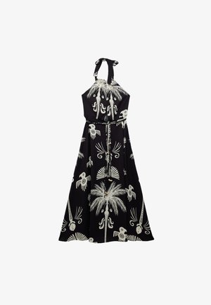 Koton PRINTED HALTER NECK - Jurk - black