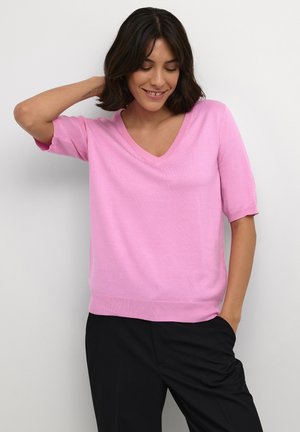 Kaffe KALIZZA V-NECK - T-Shirt basic - rosebloom