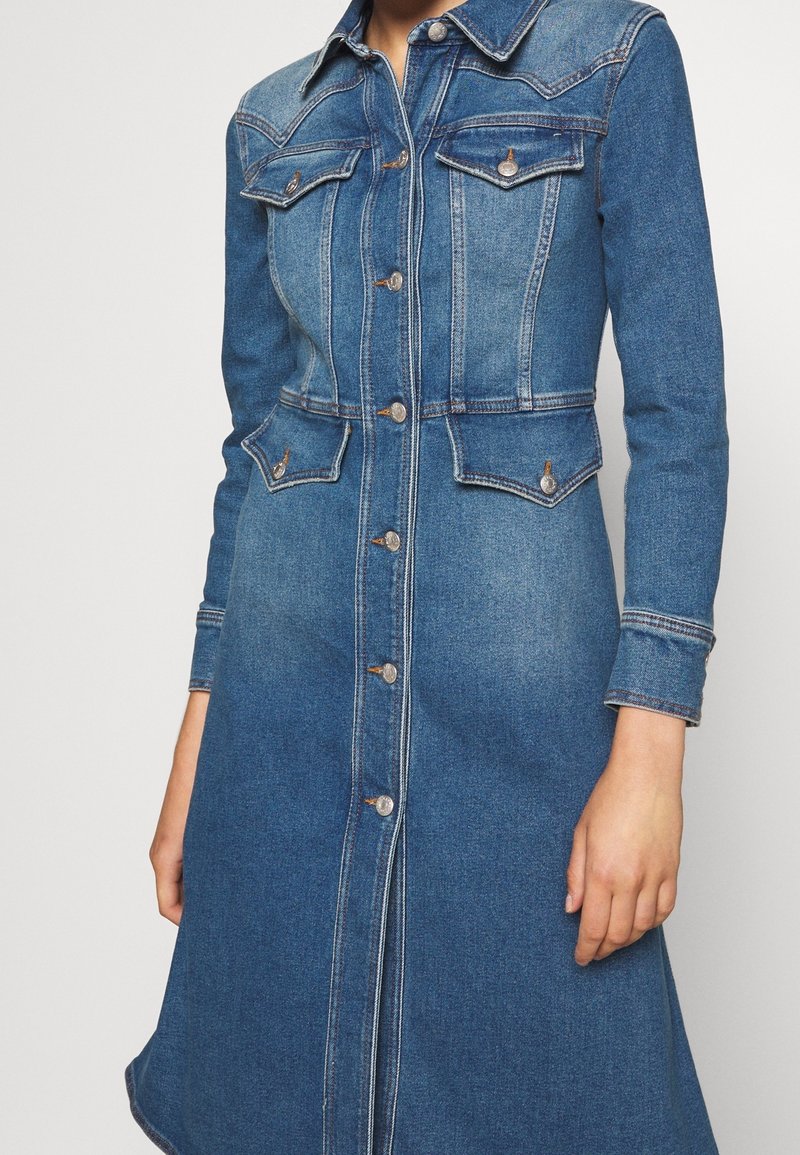 white christmas dresses ALEXA DENIM MINI DRESS main image 0