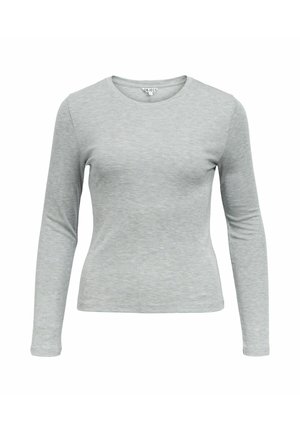 Object, LONG SLEEVED TOP FITTED - T-shirt à manches longues - medium grey melange