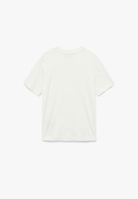 Weißes T-Shirt mit kurzen Ärmeln aus weicher Baumwolle, mit Rundhalsausschnitt und lockerer Passform, ohne sichtbare Logos oder Muster.