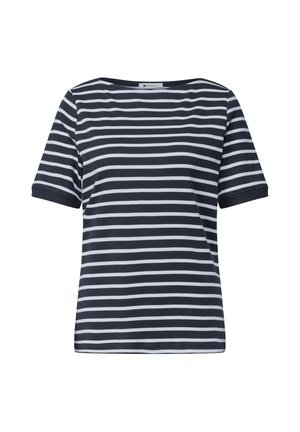 Street One, T-SHIRT MIT BOAT NECK UND STREIFEN - T-shirt print - darkest blue