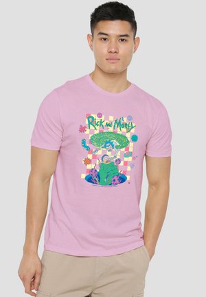 Cotton Soul, RICK AND MORTY FALLING PORTALS - Print T-shirt - pink