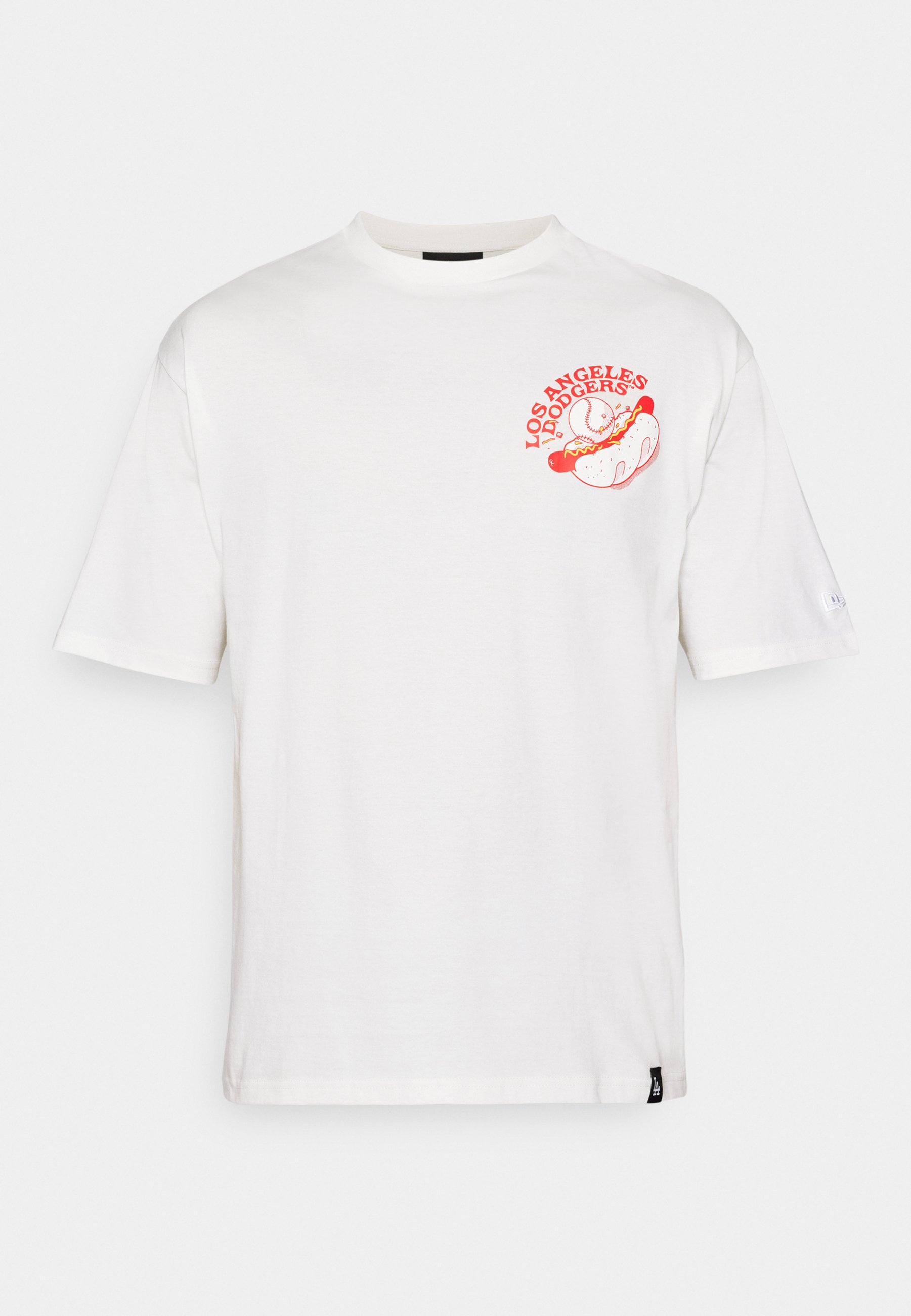 ■New Era■ MLB LA Dodgers Cheer Food T-Shirt Off White 1453 New Era Dodgers Cheer Food Logo Tee – HYPECITY