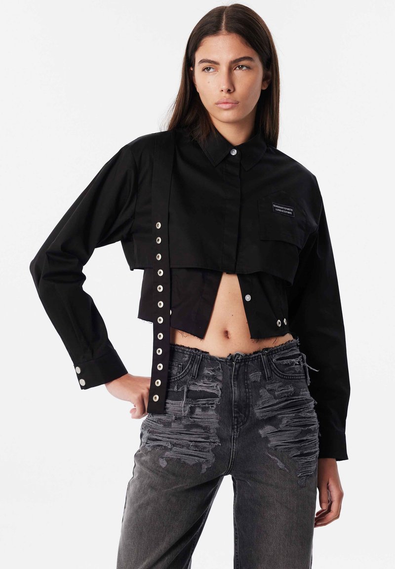 Twist DOUBLE PIECE LOOK - Košilová halenka - black