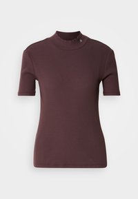 MOCK NECK - Lihtne T-särk - chocolate plum