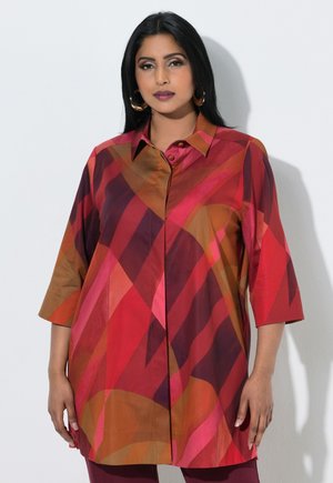 Ulla Popken LONGBLUSE, STREIFEN, A-LINIE, HEMDKRAGEN, 3/4-ARM - Chemisier - mahogany