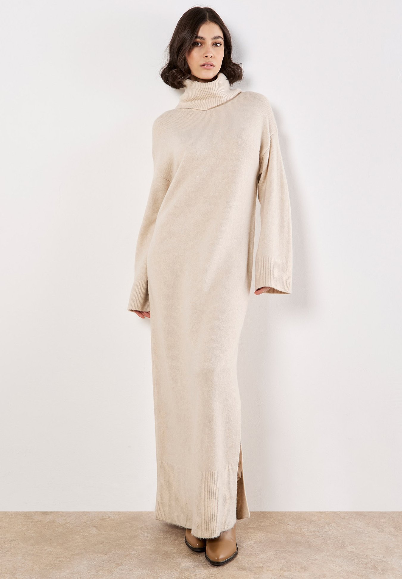 Apricot ROLL NECK - Jumper dress - stone - Zalando