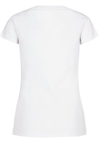 Wit T-shirt met korte mouwen, een ronde halslijn, een getailleerd silhouet en zacht katoenmateriaal. Geen zichtbare patronen of accenten.