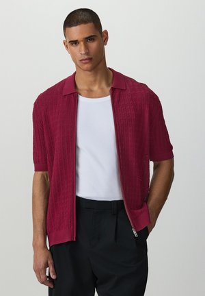 Next, REGULAR FIT - POINTELLE ZIP THROUGH  - Camicia - red