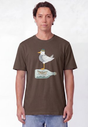watapparel, MÖWE MIT HUT UNISEX - T-Shirt print - mocha