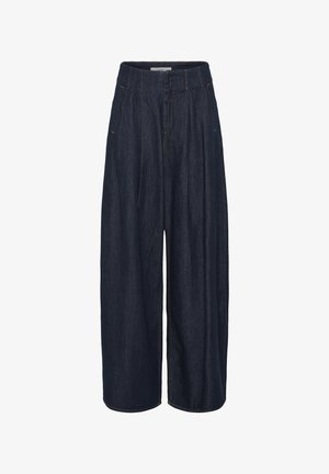 InWear, HIROIW PANT - Wide leg - washed dark blue denim
