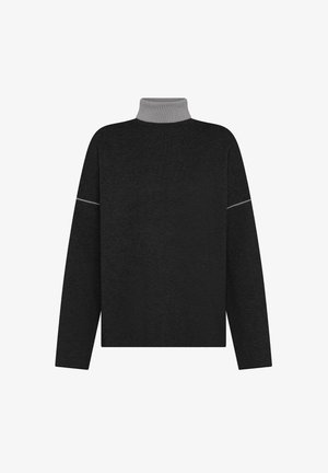 Deha, BI-COLOUR HIGH NECK SWEATER - SWEATER - Strickpullover - black