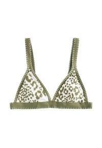 CONTRAST WHIPSTITCH - Haut de bikini - ecru khaki green leopard