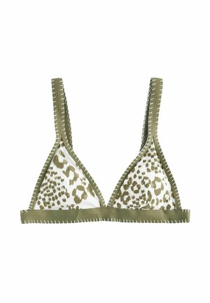 CONTRAST WHIPSTITCH - Bikiniyläosa - ecru khaki green leopard