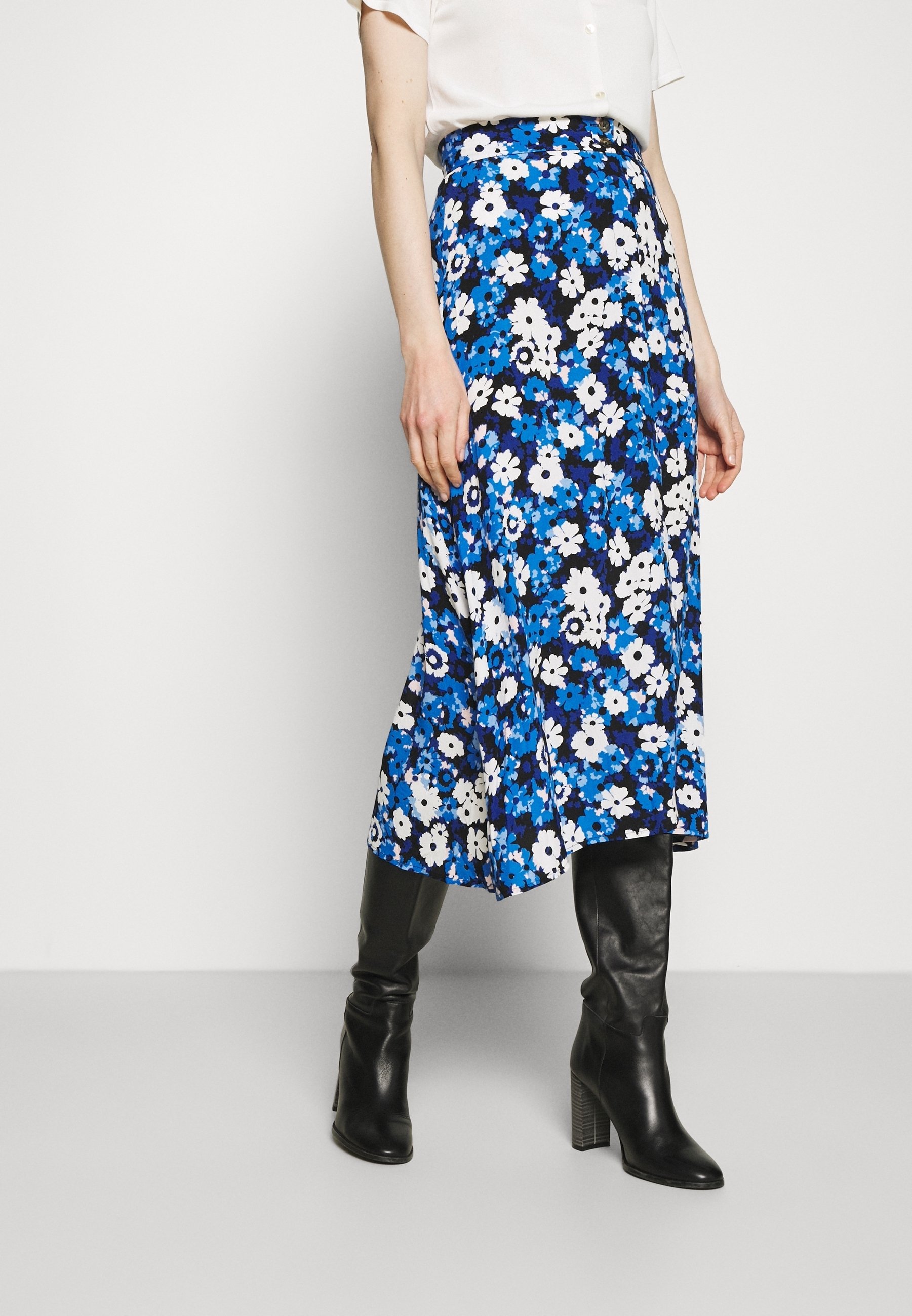 depot vente de luxe en ligne emilio pucci jupe en viscose multicolore bleu marine